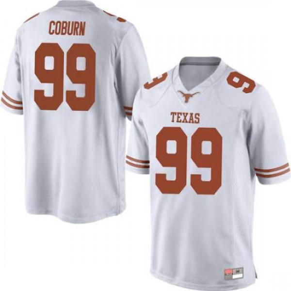 Mens Texas Longhorns #99 Keondre Coburn Game Stitched Jersey White
